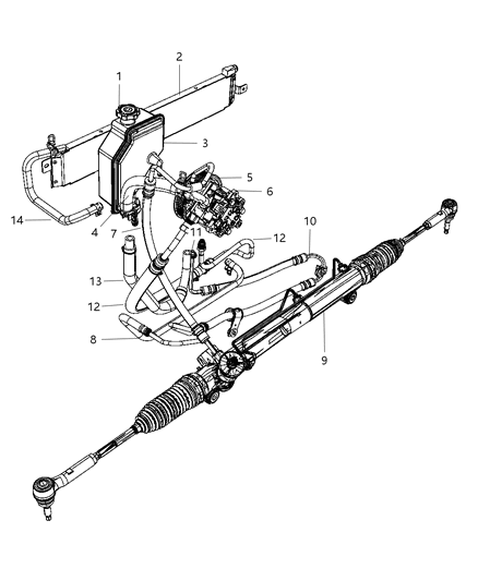 2005 Jeep Grand Cherokee  Power Steering Gear Diagram for 52089292AC