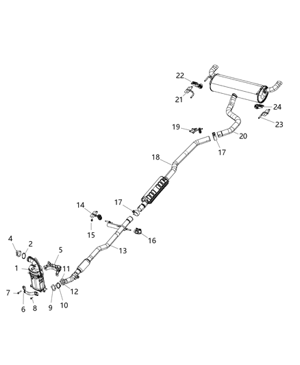2015 Jeep Cherokee  Resonator-Exhaust Diagram for 68202900AC
