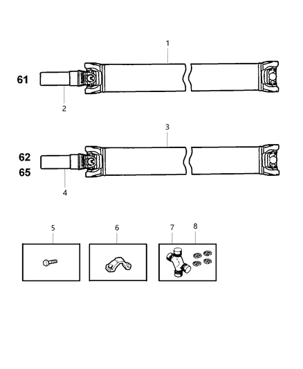 1998 Dodge Ram 1500  U-Joint Diagram for 4882690
