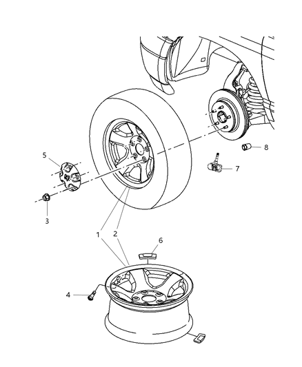 2008 Dodge Ram 2500  Trigger-Low Tire Pressure Warning Diagram for 56029383AB