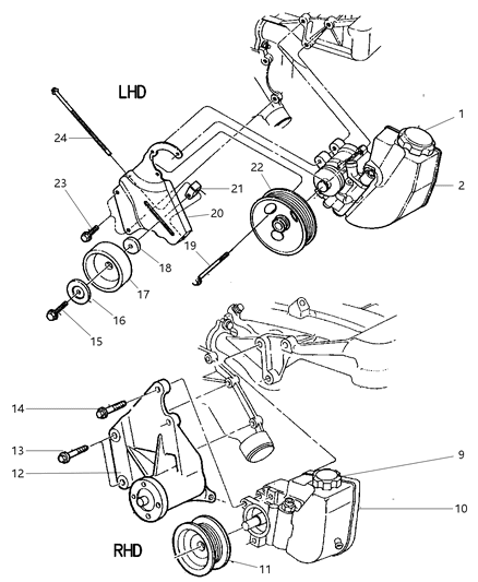 2001 Jeep Cherokee  Pulley-Idler Diagram for 53010228AB