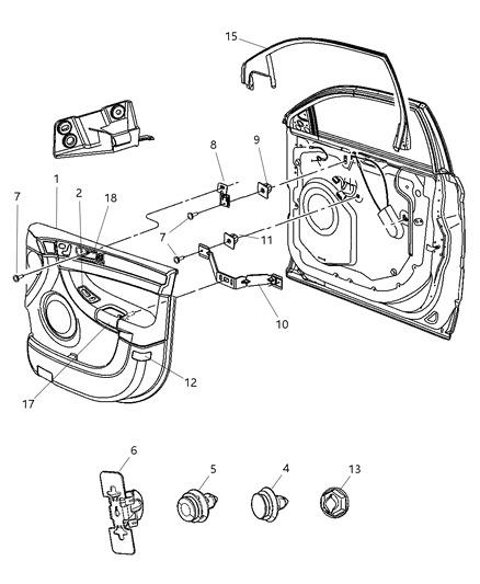 2007 Chrysler Pacifica  RETAINER-Door Trim Panel Diagram for 6505759AA