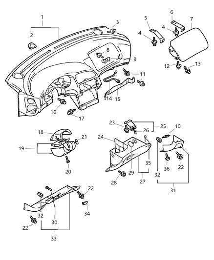 2000 Chrysler Sebring  Bolt-GIMLET Diagram for MF244824