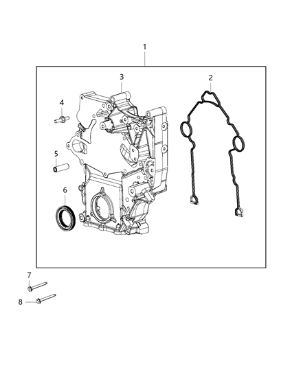2019 Ram 1500  Cover-Timing Case Diagram for 68273788AD
