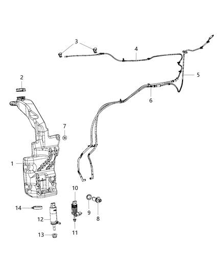 2015 Jeep Cherokee  Hose-Windshield Washer Diagram for 68225061AA