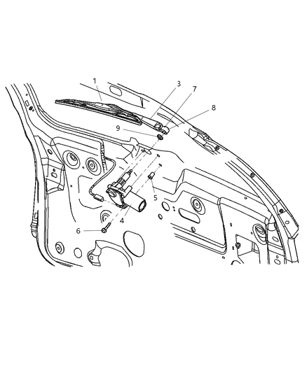 2007 Dodge Caravan  Motor-LIFTGATE WIPER Diagram for 4857931AC