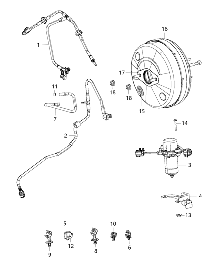 2015 Ram ProMaster 1500  Bracket-Vacuum Pump Diagram for 68168004AB