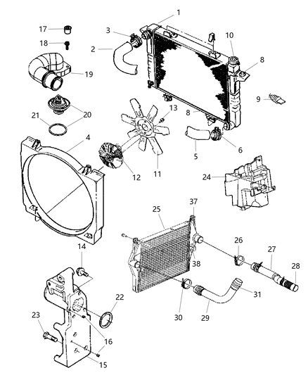 2006 Dodge Ram 3500  Hose-Radiator Outlet Diagram for 52028872AE