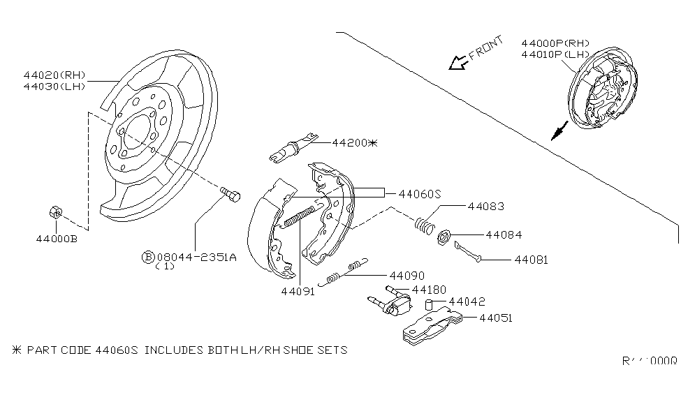 Nissan 44000-8J011 Brake Assy-Parking, Rear RH