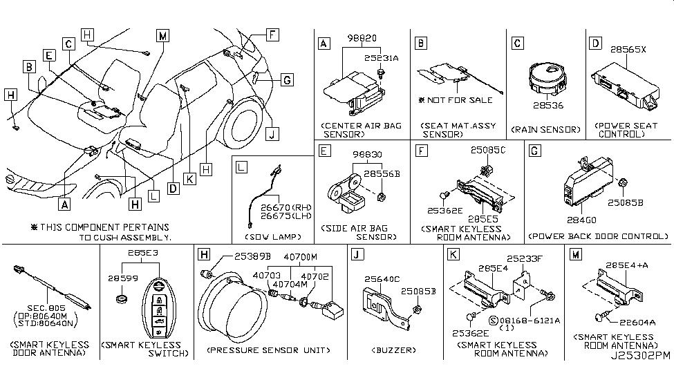 Nissan 26675-3YR0A Sensor Assembly-SOW Lamp, LH