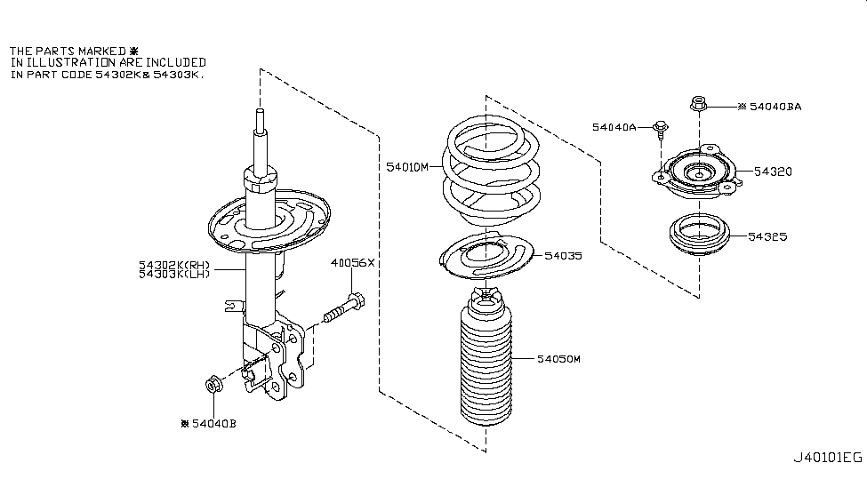 2014 Nissan Murano CrossCabriolet Front Suspension Spring-Front Diagram for 54010-1GR0A