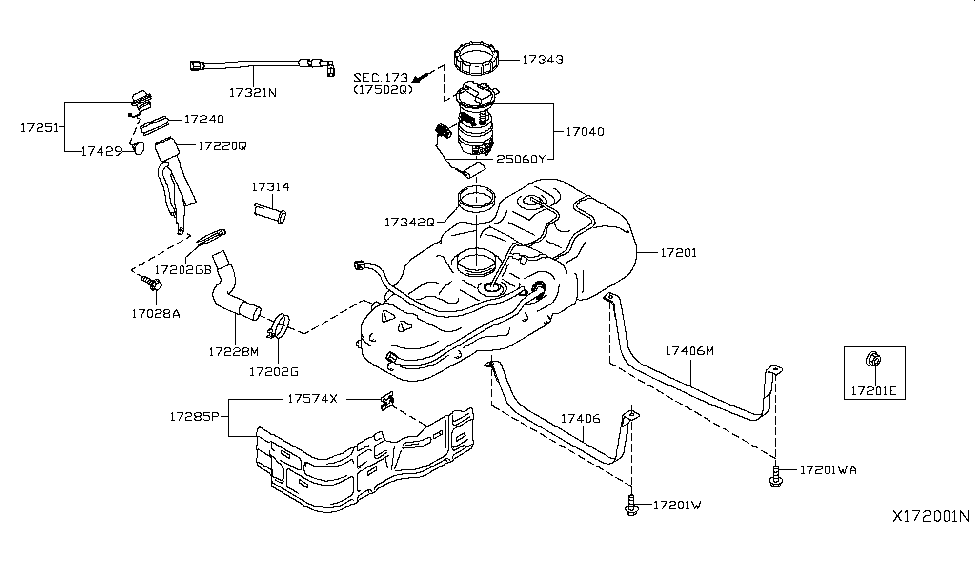 Nissan 17314-3LM0A Grommet