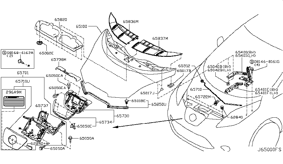 Nissan 65737-3NA0B Cover Assy-Charge Port, Rear