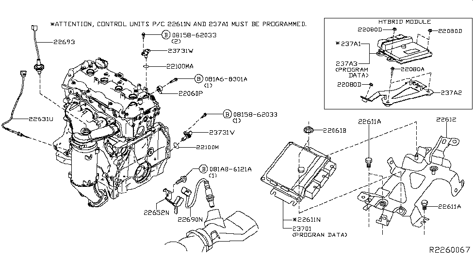 Nissan 237A1-3JV9B Hardware-Hybrid Control