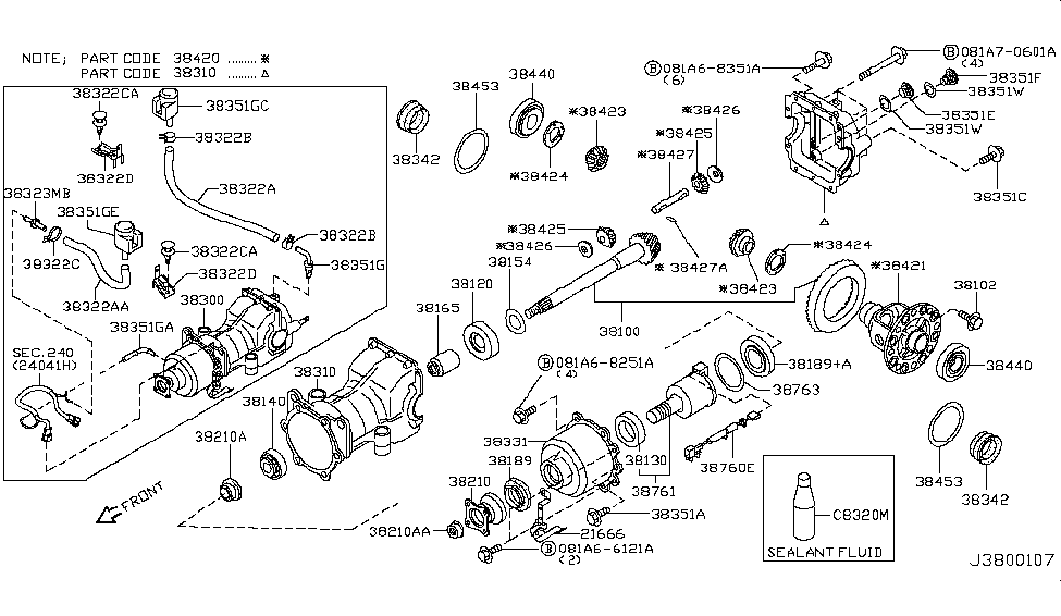 2014 Nissan Rogue Rogue Select (Old Version) Rear Final Drive Bolt FLANGE, HEXGON Diagram for 081A6-6121A