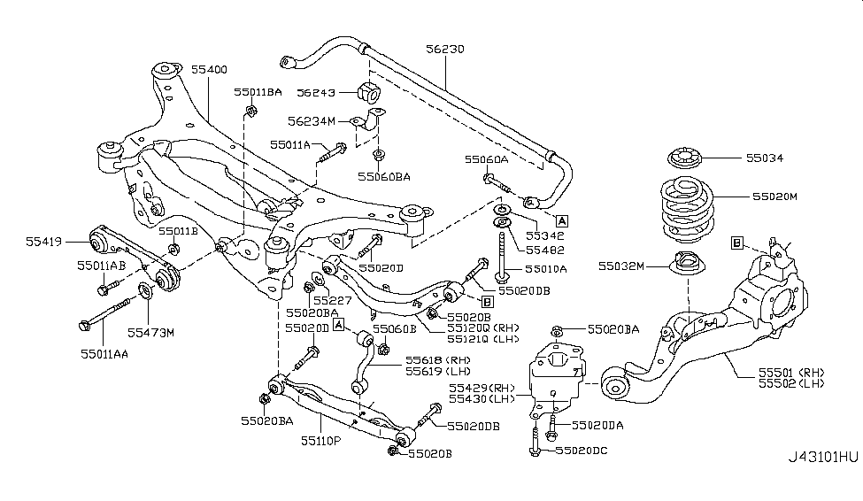 Nissan 55342-CY10B STOPPER INSULATOR Rebound