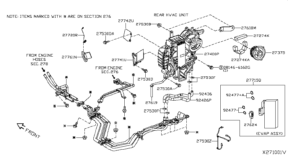 Nissan 92436-3LN0A Hose-Rear Heater, Outlet