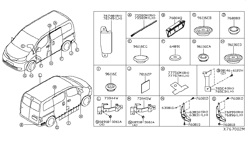 Nissan G65E4-3LNMA Bracket Assy-Assist Grip, RH