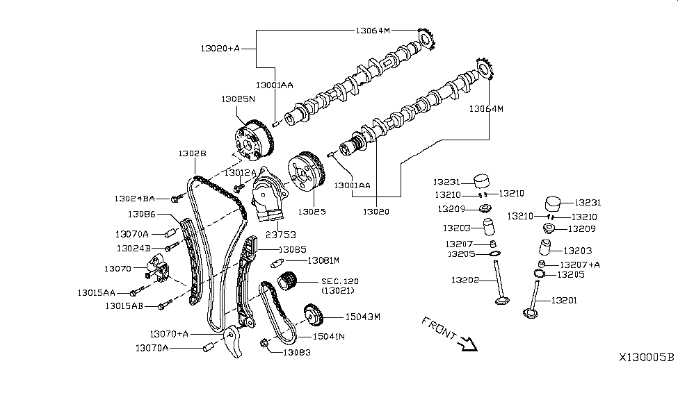 Nissan 13012-5RF0A Bolt-Sprocket, Camshaft