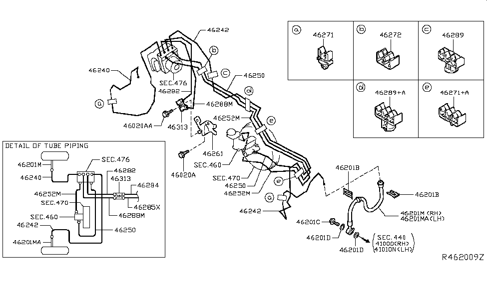 Nissan 46283-5HA0A Tube Assy-Brake, Rear