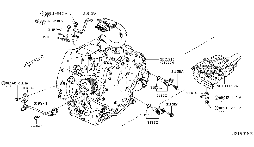 Nissan 31937-3YX0A Sensor Assy-Temperature