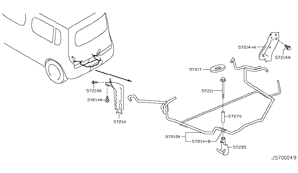 Nissan 57212-1FC1A Hanger Spare Tire