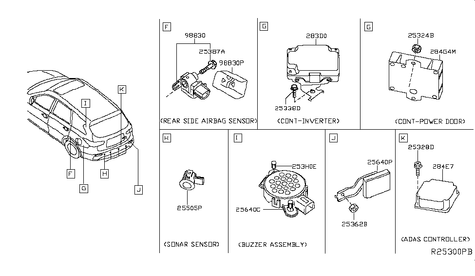Nissan 284E7-6KA0A Controller Assy-Adas