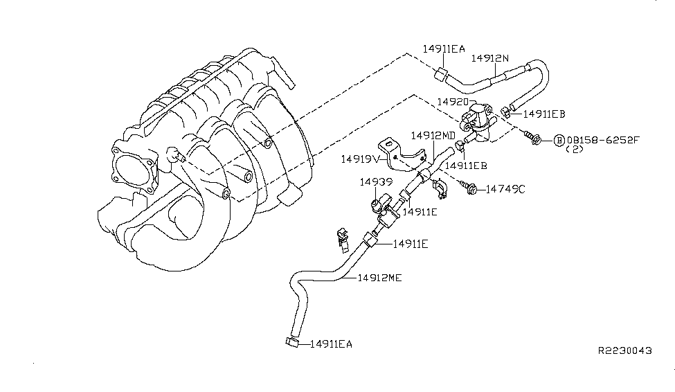 Nissan 14919-JA00A Bracket-Hose