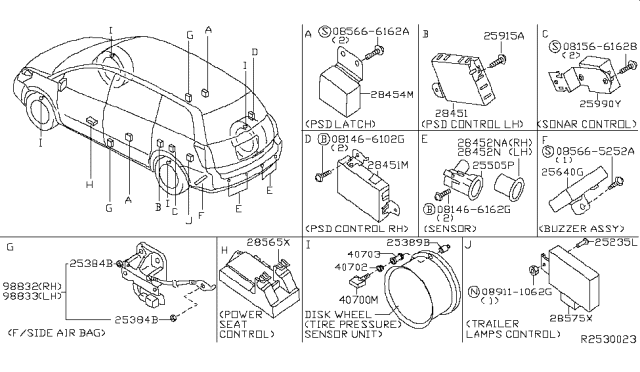 2004 Nissan Quest  Cap-Tire Pressure Diagram for 40703CD001