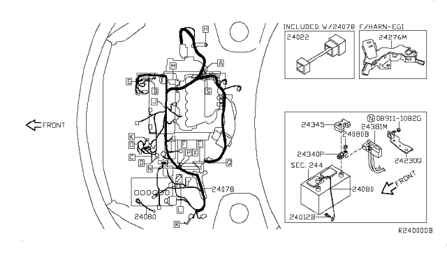 2009 Nissan Quest  Wire Assy-Fusible Link Diagram for 243405Z000