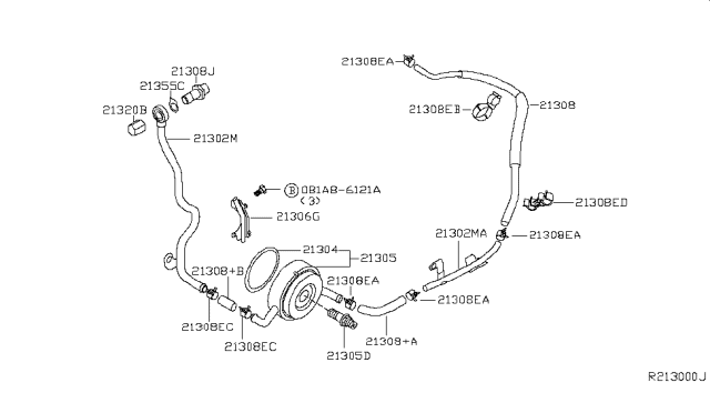2010 Nissan Quest Stud Oil Cooler Diagram for 213137S01A