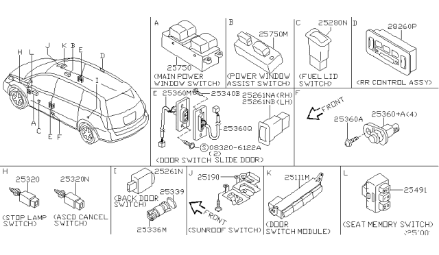 2006 Nissan Quest  Screw Diagram for 083206122A