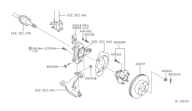 2007 Nissan Quest Nut Diagram for 48366C0401