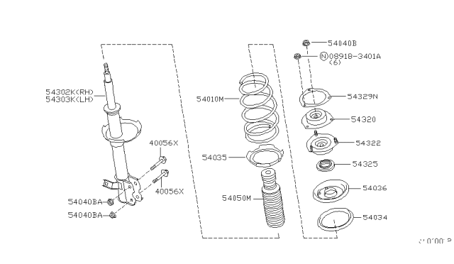2005 Nissan Quest Spring-Front Diagram for 540105Z001