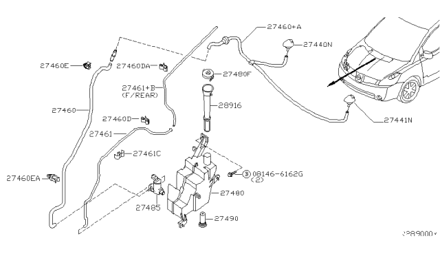 2009 Nissan Quest  Clip Diagram for 289457Z010