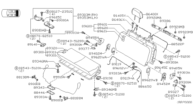 2004 Nissan Quest Bolt Diagram for 0112106671