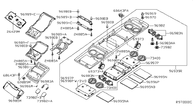 2005 Nissan Quest  DAMPER Diagram for 69889ZF00A