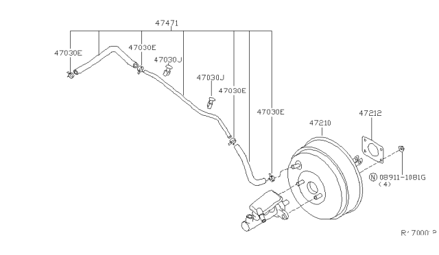 2007 Nissan Quest  Hose-Booster Diagram for 47470CK000