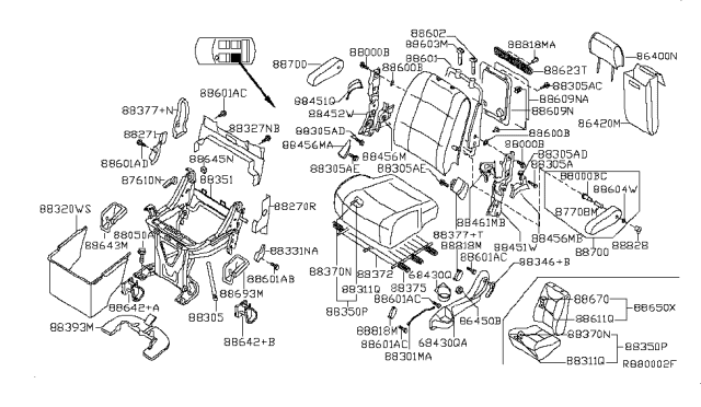 2005 Nissan Quest  Armrest Assembly Diagram for 877005Z000