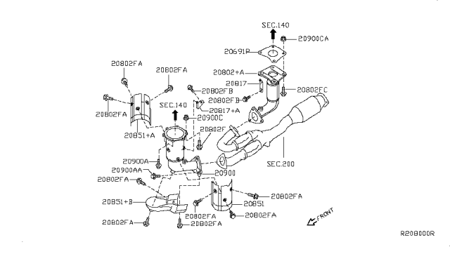 2008 Nissan Quest  Bolt Diagram for 14069CA010