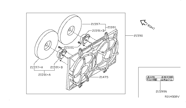 2007 Nissan Quest Motor Assy-Fan & Shroud Diagram for 214815Z000