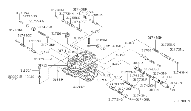 2004 Nissan Quest  Bolt Diagram for 313778Y068