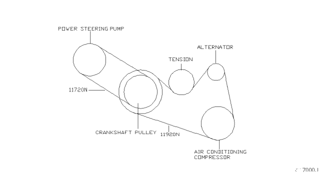 2008 Nissan Quest Air Conditioner Compressor Belt Diagram for 11920CK000