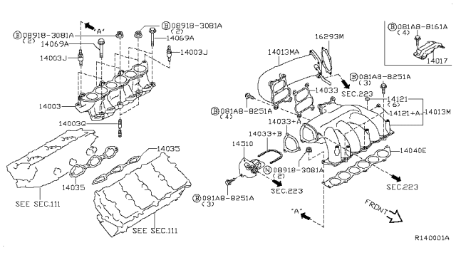 Diagram for 2005 Nissan Quest Manifold