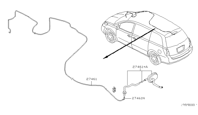 2009 Nissan Quest  Hose-Washer Diagram for 289755Z002