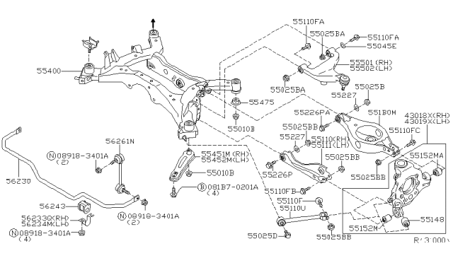 2005 Nissan Quest  Stabilizer-Rear Diagram for 56230CK000