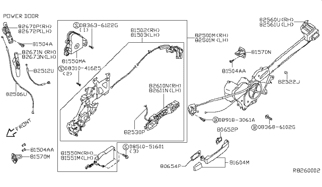 2008 Nissan Quest  Screw Diagram for 011410006U