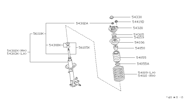1988 Nissan 200SX Shock Absorb Diagram for 5610504F26