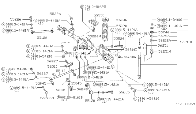 1985 Nissan 200SX  Link Lower Diagram for 55019N8201