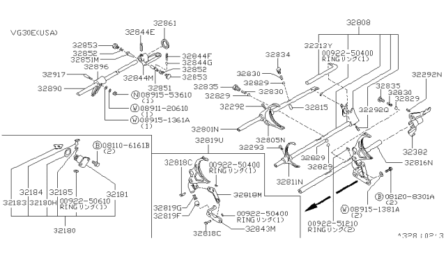 1987 Nissan 200SX Washer-Spring Diagram for 089151361A